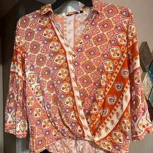 Unique Spectrum Vibrant Orange and Yellow Blouse